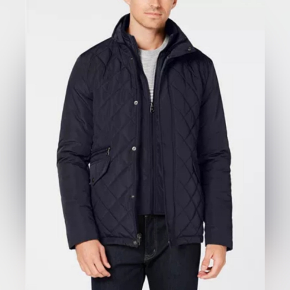 Calvin Klein Mixed Media Quilted Barn Jacket